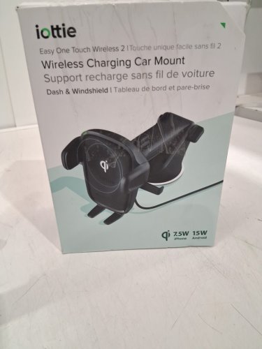 Iottie 2-in-1 Easy One Touch Wireless Dash and Windshield Phone Charging Car Mount - 15W for Android / 7.5W For Iphone - Black (MODEL: HLCRIO142) image 3
