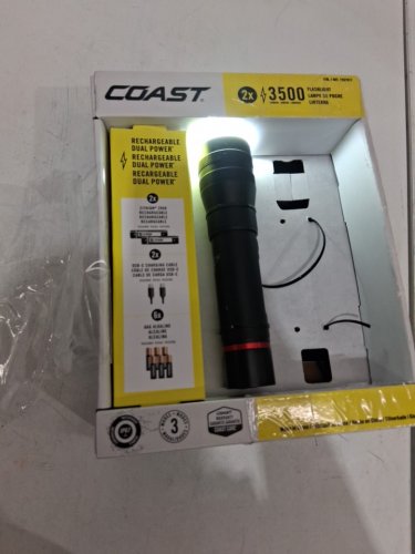 coast waterproof flashlight with 3500 lumens - ip54 with dual power - BLACK/RED (model: 1937911). image 2