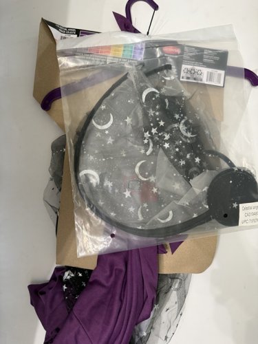 3PC WOMEN'S GOODMARK CELESTIAL ANGEL COSTUME - MEDIUM (8-10) - PURPLE/BLACK image 3
