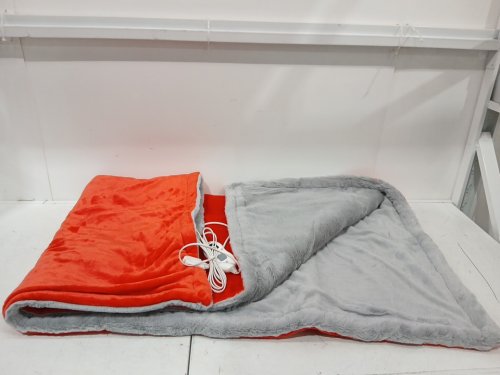 vallex Heated Electric throw Blanket with 3 Heat Levels - 50" x 60" - red /grey image 3