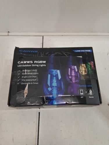 cawws colour changing outdoor led string lights with remote & app controls - 50ft - black image 4