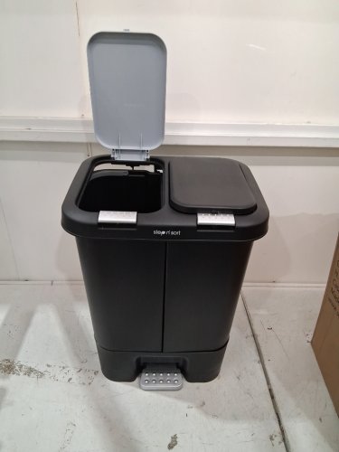 Step N' Sort Dual Trash and Recycling Bin with Slow Close Lid - 20L (EACH) - BLACK (MODEL: SNS402-B) image 2