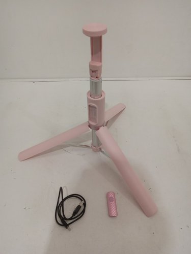 ATUMTEK 55" All-in-one Extendable Aluminum Selfie Stick Tripod with Rechargeable Bluetooth Remote - Pink - (Model: ATSS162) image 2