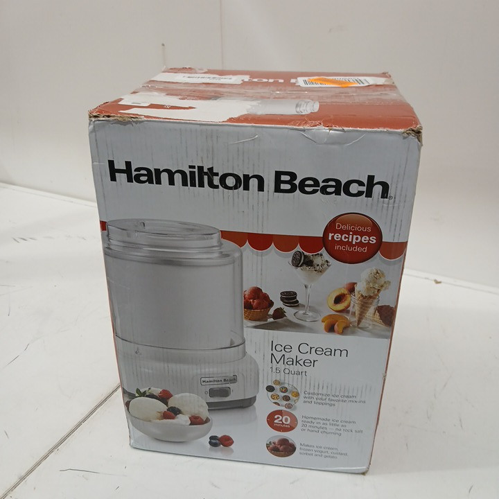 HAMILTON BEACH ELECTRIC ICE CREAM MAKER - MAKES 1.5QT - WHITE (MODEL: 68880C) image 2