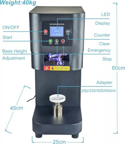 Automatic Commercial Can Seamer Machine for Plastic and Aluminum Beer Cans - Black (Model: 9502Y) image 4