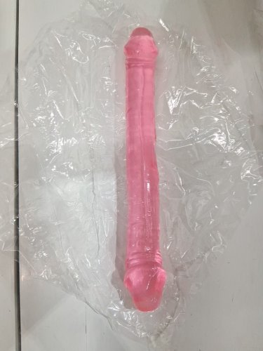 Double Sided Dildo - 9.5" - Crystal Pink image 3