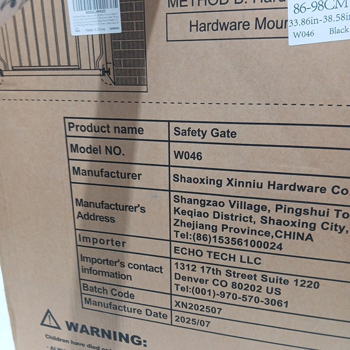 WAOWAO EXTRA WIDE PRESSURE MOUNT WALK THROUGH, SWING AUTO CLOSE SAFETY BABY GATE - 52.7" x 57.4" - BLACK METAL (MODEL: W046BLACK) image 5