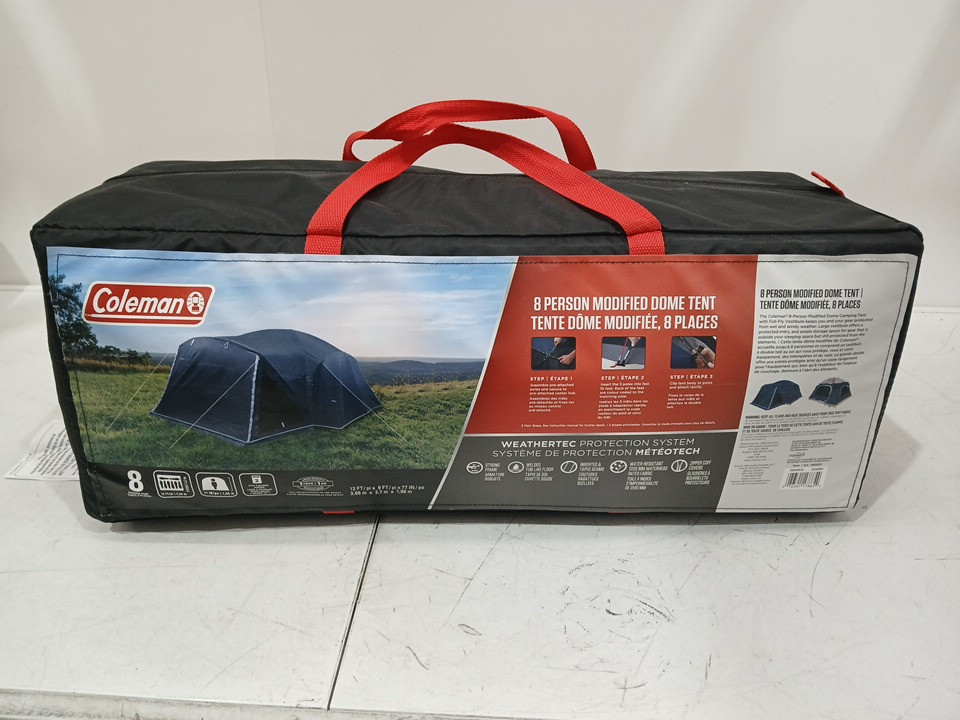 COLEMAN 8-PERSON modified dome full fly CAMPING TENT - 9FT x 12FT x 6FT-5" - blue (MODEL: 1985281) image 2