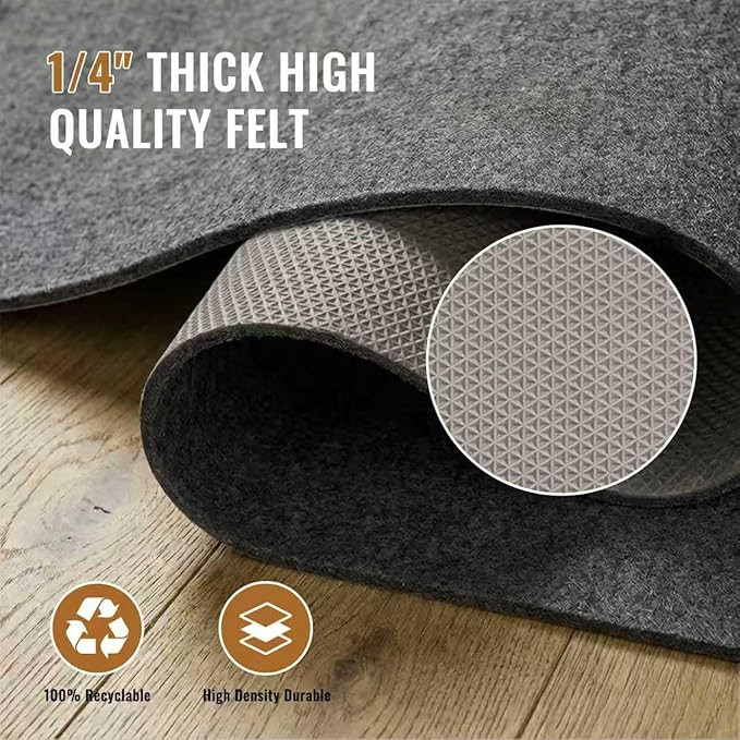 COMFYPAD FELT RUG PAD - nonslip rubber padding FOR ALL FLOORS - 5FT X 8FT - grey image 2