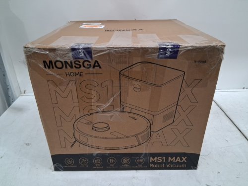 MONSGA 2-in-1 self-emptying robot vacuum cleaner/mop system with app controls - 6000PA - black (model: ms1 max) image 15