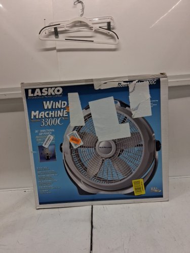 Lasko Wind Machine Air Circulator Floor Fan - 3 speeds - 20" directional air power - white/black - (Model:3300c) image 2