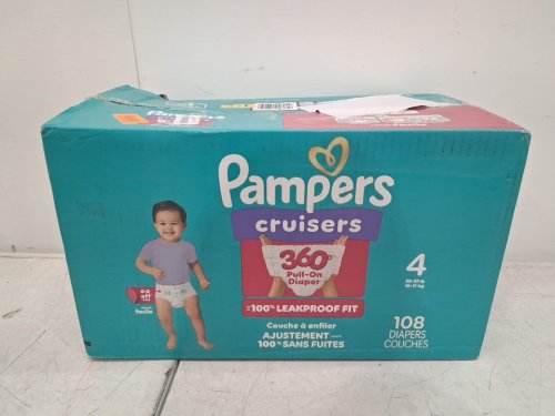 108PK PAMPERS CRUISERS 360 DEGREES 100% LEAKPROOF FIT DIAPERS - SIZE 4 (23LB - 37LB) image 2
