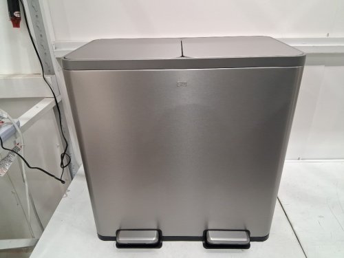 EKO ECOCASA PLUS DUAL COMPARTMENT STEP TRASH CAN WITH REMOVABLE LINERS - 42L PER SIDE (84L TOTAL) - GREY/BLACK (MODEL: 1925451) image 2