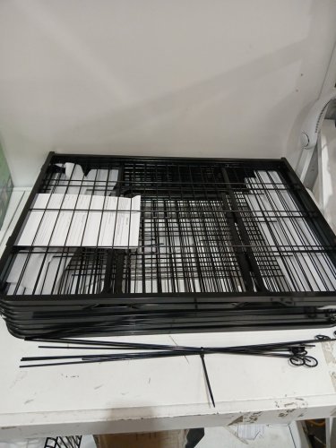 BESTPET 8-PANEL HEAVY DUTY PET PLAYPEN - OUTDOOR OR INDOOR EXERCISE PEN FOR CATS, DOGS -  24" x 31" each - black (model: hp2432-8-black) image 4
