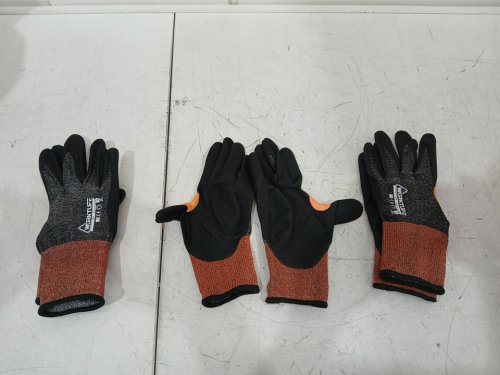 3PR WORKTUFF CUT/PUNCTURE RESISTANT GLOVES - MED - ORANGE/GREY/BLACK image 3