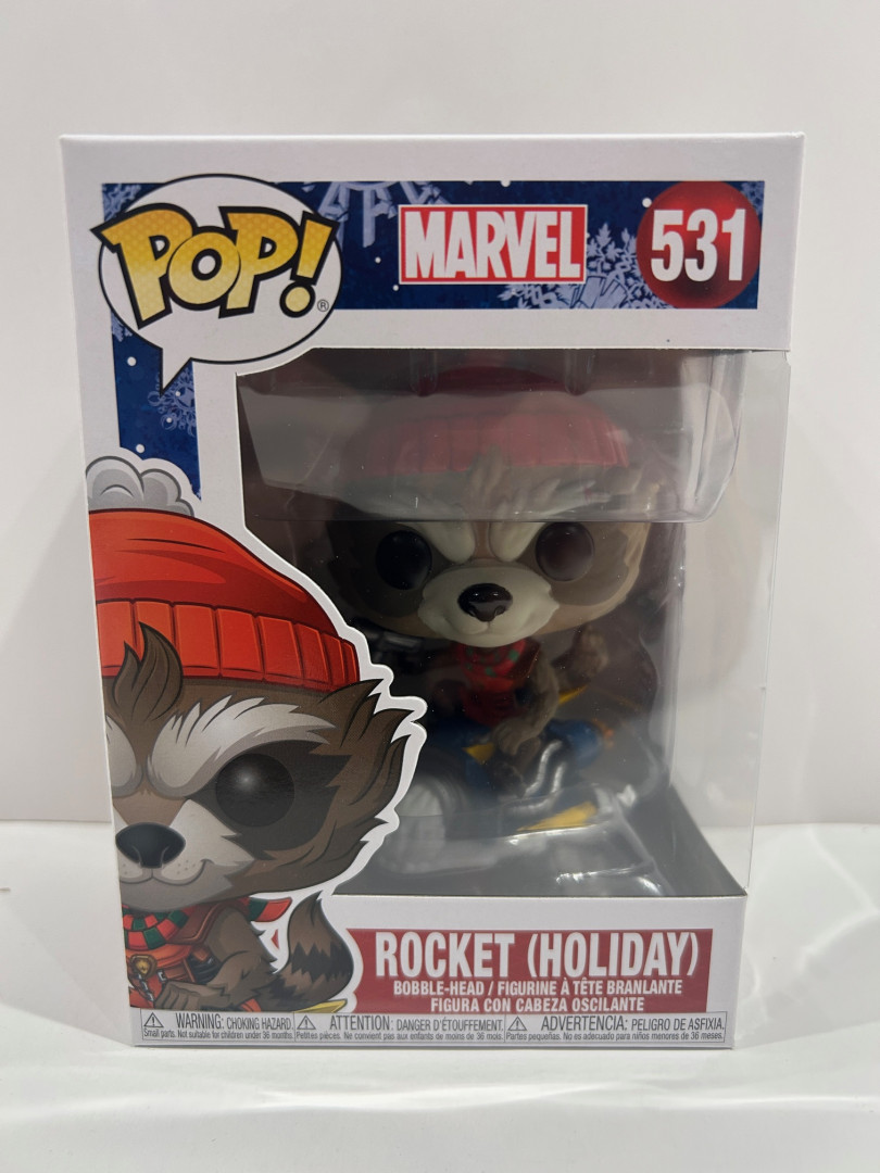 Funko pop! marvel - rocket (holiday) bobble head (#531) image 2