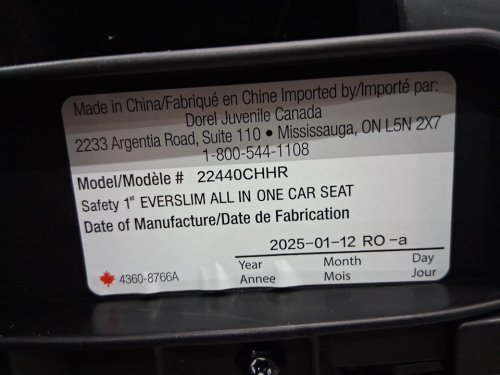 SAFETY 1ST EVERSLIM ALL-IN-ONE CONVERTIBLE CAR SEAT - black (MODEL: 22440CHHR) image 10