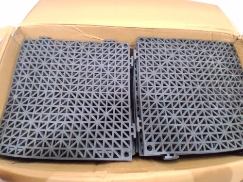55pk soft pvc modular interlocking drainage floor tile mats - 12" x 12" - black (model: gs-30*30*1.5-b) image 6
