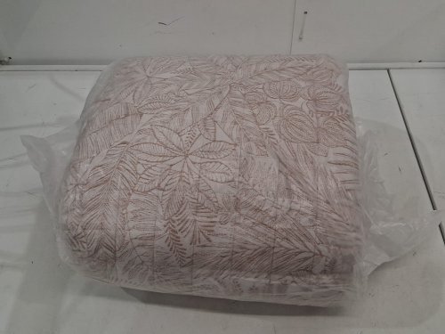 YnM Linen Weighted Blanket - king (88" x 104"), 20lbs, Heavy Bed Blanket - beige Palm Tree image 3
