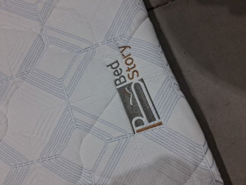 bedstory non-slip memory foam mattress topper - king - white/blue image 4