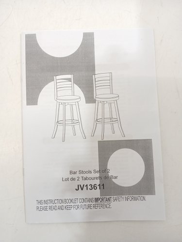 2PK Gymax Swivel Barstools with Backrest and Upholstered Seat - 30.5" x 16.5" - 350lbs cap - Beige/Grey (Model: JV13611) image 7