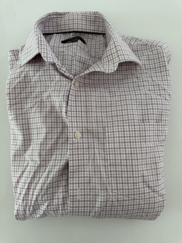 MEN'S BANANA REPUBLIC non iron SLIM FIT DRESS SHIRT - medium - purple / red plaid (style: 1819052) image 2