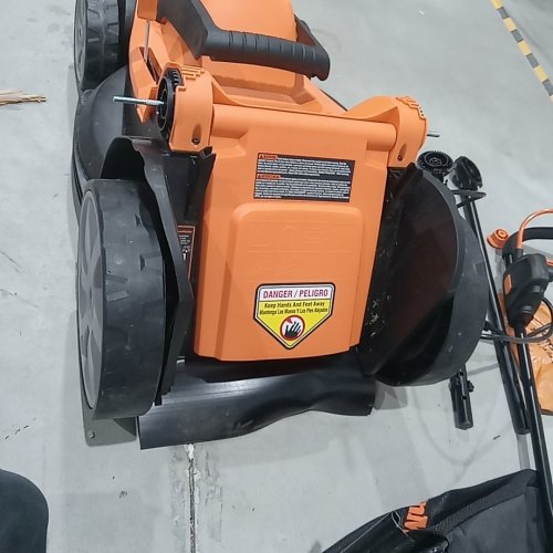 LawnMaster Electric Lawn Mower - 16" - 12AMP - orange/black (model: MEB1216K) image 5