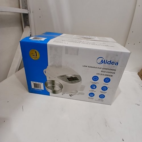 MIDEA LOW SUGAR FUNCTION RICE COOKER WITH STAINLESS STEEL STEAMER - 6 CUP - WHITE (MODEL: 1993090) image 7