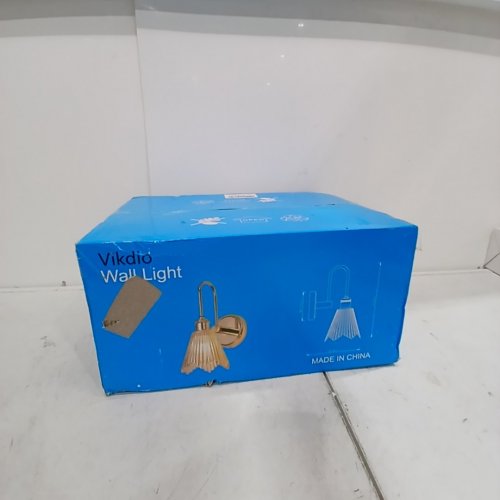 2pk vikdio Wall Sconce Vintage Light Fixtures with amber glass shades - 60w - amber/gold (model:25WL17-1B-Gd) image 2
