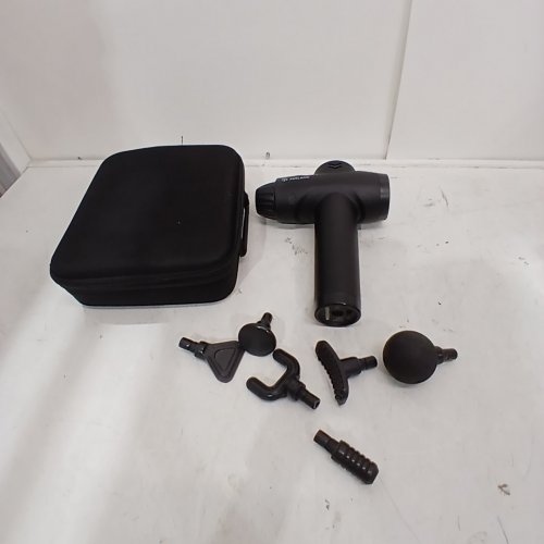 6PC aerlang handheld deep tissue percussion massage gun - black (model: em9) image 2