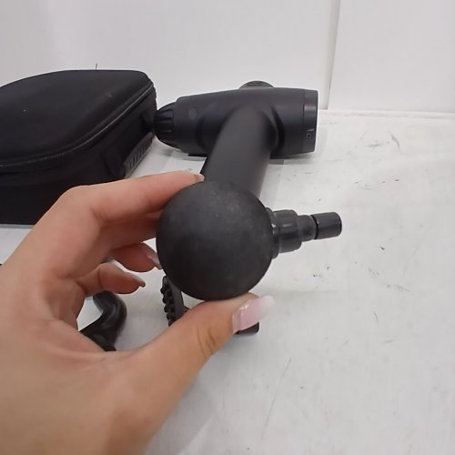 6PC aerlang handheld deep tissue percussion massage gun - black (model: em9) image 3