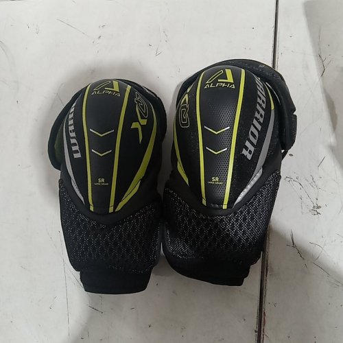 WARRIOR ALPHA HOCKEY SHIN GUARDS - LARGE - BLACK/YELLOW (MODEL: SR) image 2