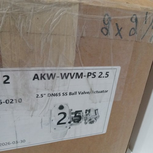 AKW STAINLESS STEEL DN65 SS BALL VALVE/ACTUATOR - 2.5" - SILVER (MODEL: WVM-PS 2.5) image 2