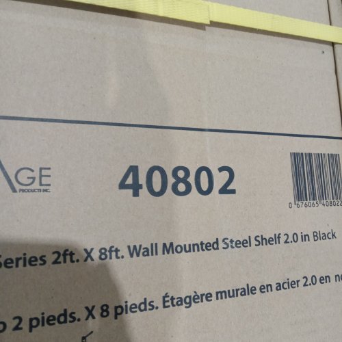NEW AGE PRODUCTS WALL MOUNTED STEEL SHELF 2.0 - 2FT X 8FT - BLACK (MODEL: 40802) image 2