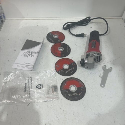AVID POWER corded electric Angle Grinder with Grinding and Cutting Wheels, Flap Disc and Auxiliary Handle - 7.5A, 4½" - Red (model: aG684) image 2