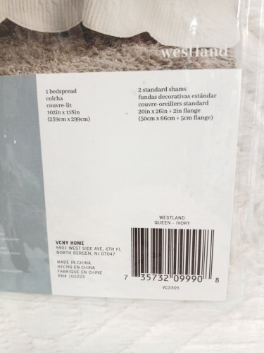 3PC VCNY Home Quilt Set Bedding with Matching Shams - Queen - White (Model: WS13BP-QUEN-IN) image 5
