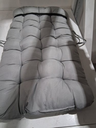 Outsunny tufted chaise lounge cushion - 25" x 13" - grey image 3