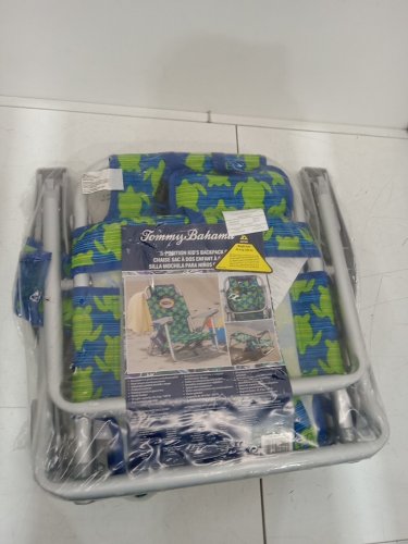 KIDS TOMMY BAHAMA BEACH CHAIR - 100LB CAPACITY - BLUE/GREEN (MODEL: 2622072) image 2