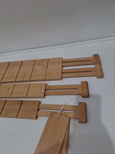4PK BRIGHTROOM bamboo expandable drawer dividers - 16.5" - 22" - natural image 4