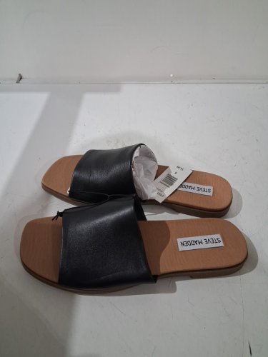 women's steve madden kaya slide sandals - size 8 - black/brown (style: 3131008) image 3