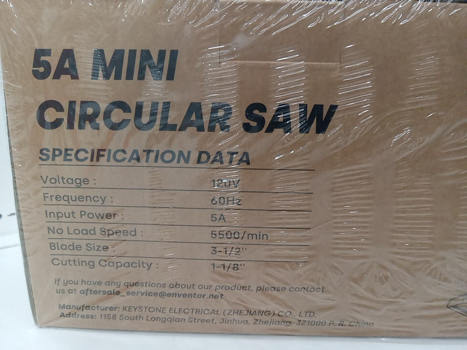 enventor mini corded 3-1/2" circular saw with precise laser guide & 3 ASSORTED 89mm saw blades - 5A, 5500RPM - blue (model: 7663L) image 5