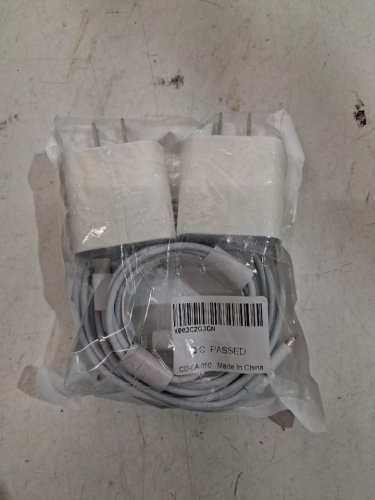 2PK THIRD PARTY APPLE LIGHTNING FAST CHARGING CABLES & WALL BLOCKS - 20W 6FT - WHITE image 3