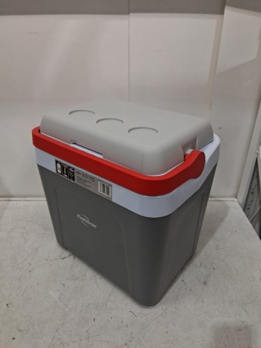 Koolatron Ultra Kool Ice Chest Cooler with Carry Handle - 25L/26qt Capacity - grey/red (MODEL: KIC-25) image 3