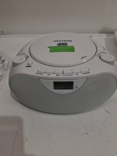 Nextron Portable Stereo CD Player Boombox with AM/FM Radio, Bluetooth, USB, AUX-in, Headphone Jack, CD-R/RW and MP3 CDs Compatible, Clear and Full Sound with Bass Boost, AC/Battery Operated – White (Model: CB-500BT-WHITE) image 7