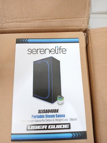 SereneLife Full Size Portable Steam Sauna with chairs - 2 person - black/blue (model: SLISAU40BK) image 4