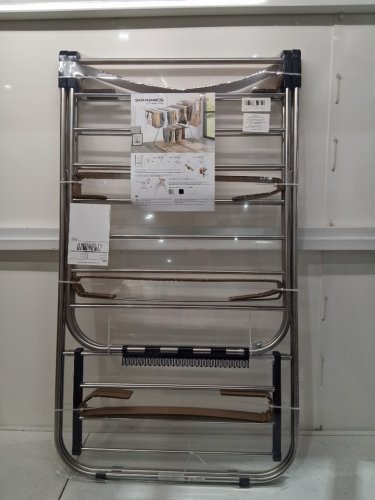 SONGMICS Clothes Drying Rack Gullwing Space-Saving Laundry Rack Foldable for Easy Storage 61" x 24" x 44.5" - Silver (MODEL: ULLR52BU) image 3