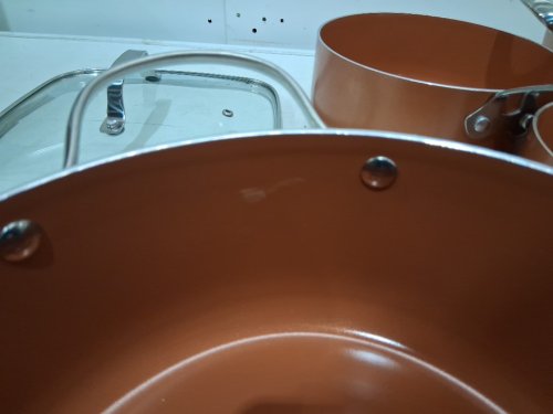10PC Starfrit Eco Copper Ceramic Non-stick Cookware Set - Orange (Model: 030096-001-0000) image 5