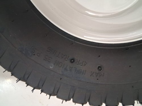 2pk tubeless lawn mower/tractor trailer tires on rims - 16"x6.50-8 - black image 3