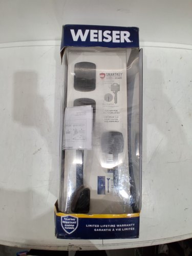 5pc Weiser Prague Front Door Lock and Handle Set with Reversible Interior Door Handle and smart key security - Matte Black (model: 9GLA84710-015) image 4