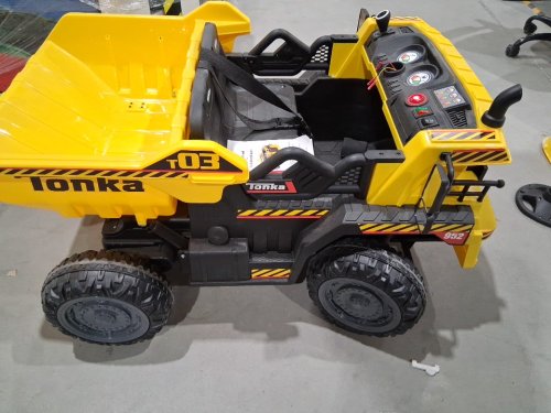 HUFFY Tonka Ride On Dump Truck WITH WORKING DUMP BED Realistic lights and sounds  - 12V - 5MPH - YELLOW (MODEL: 17665) image 4